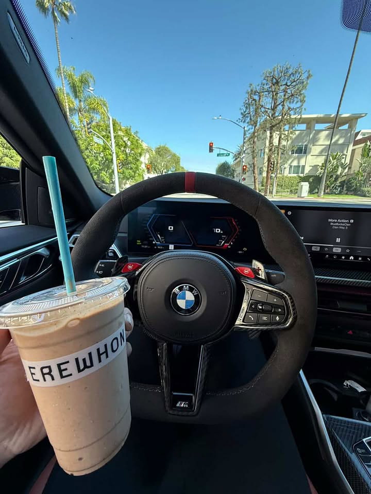 BMW M interior, morning drive